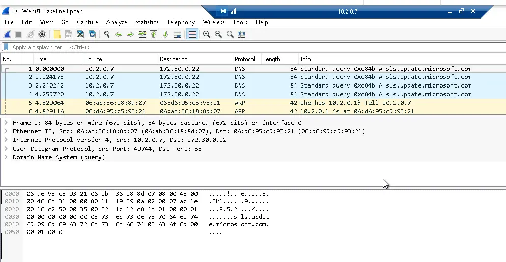 Wireshark of web browsing