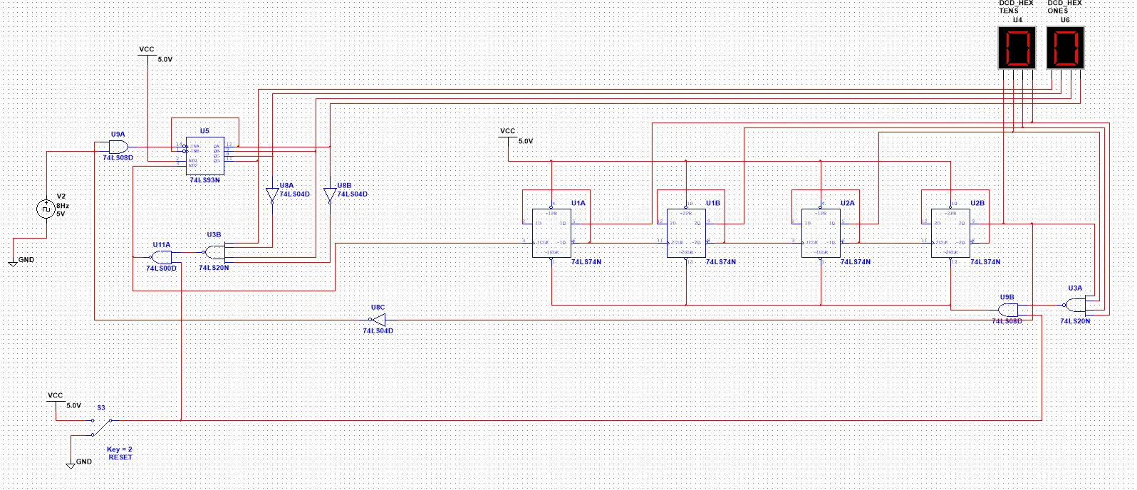 NI MultiSim Circuit Schematic